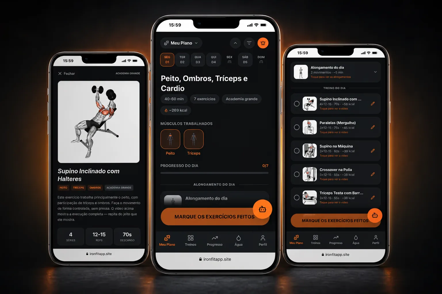 Tela do app IronFit